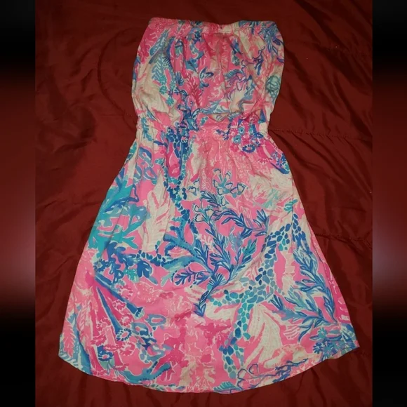 Lilly Pulitzer Windsor StraplessLight Paschs Aquadesiac Dress - Picture 4 of 9